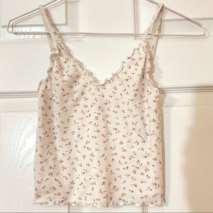 Brandy Melville Pink Floral Tank Top